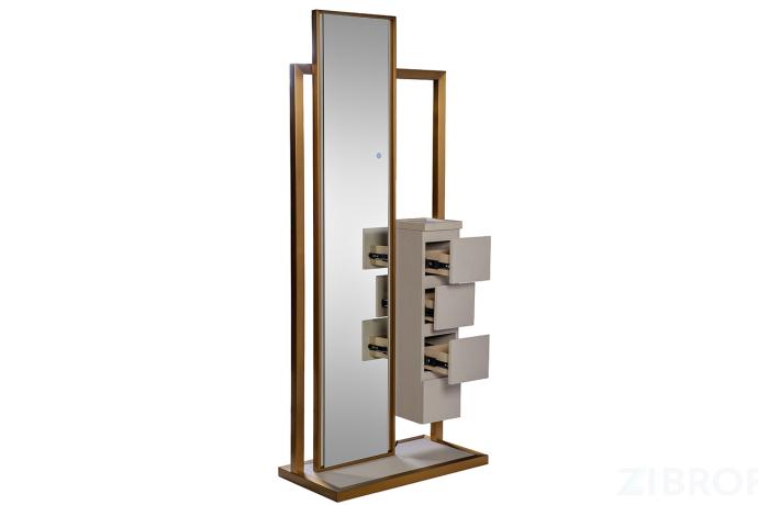 58DB-18158ZERK Тумба с зеркалом и подсветкой св.шпон 75*40*180см в Нижнем Новгороде