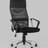 Компьютерное кресло TopChairs Benefit офисное черное, обивка из сочетания экокожи, сетки и текстиля, механизм качани в Нижнем Новгороде