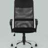 Компьютерное кресло TopChairs Benefit офисное черное, обивка из сочетания экокожи, сетки и текстиля, механизм качани в Нижнем Новгороде