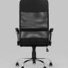 Компьютерное кресло TopChairs Benefit офисное черное, обивка из сочетания экокожи, сетки и текстиля, механизм качани в Нижнем Новгороде