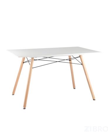 Стол Eames DSW Rectangle белый, каркас дерево и сталь, столешница МДФ в Нижнем Новгороде