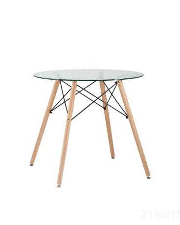 Стол обеденный EAMES DSW стеклянный, диаметр 80 см в Нижнем Новгороде