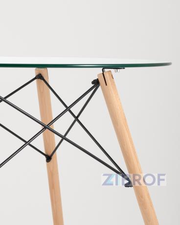 Стол обеденный EAMES DSW стеклянный, диаметр 80 см в Нижнем Новгороде