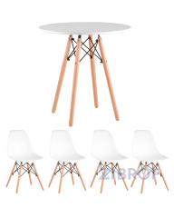 Eames стол 70 см, 4 стула Eames DSW белые
