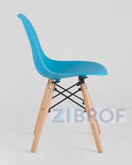 Комплект мебели детский стол Eames белый, диаметр 60 см, 2 стульчика голубой и желтый