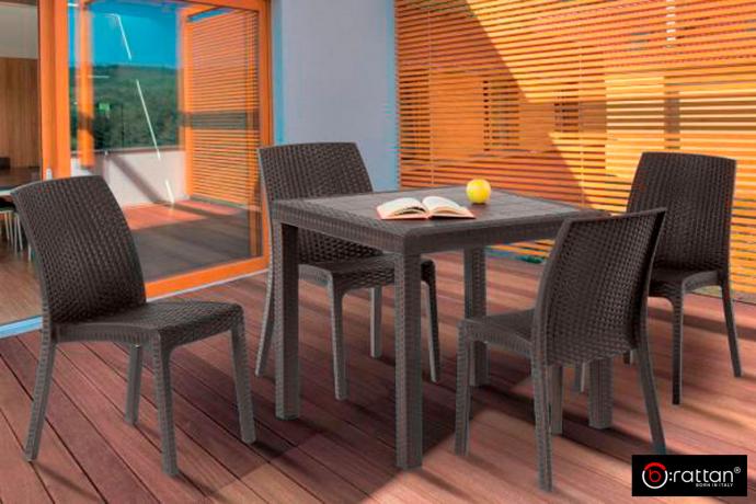 Стол B:rattan Dallas 800*800мм, коричневый в Нижнем Новгороде